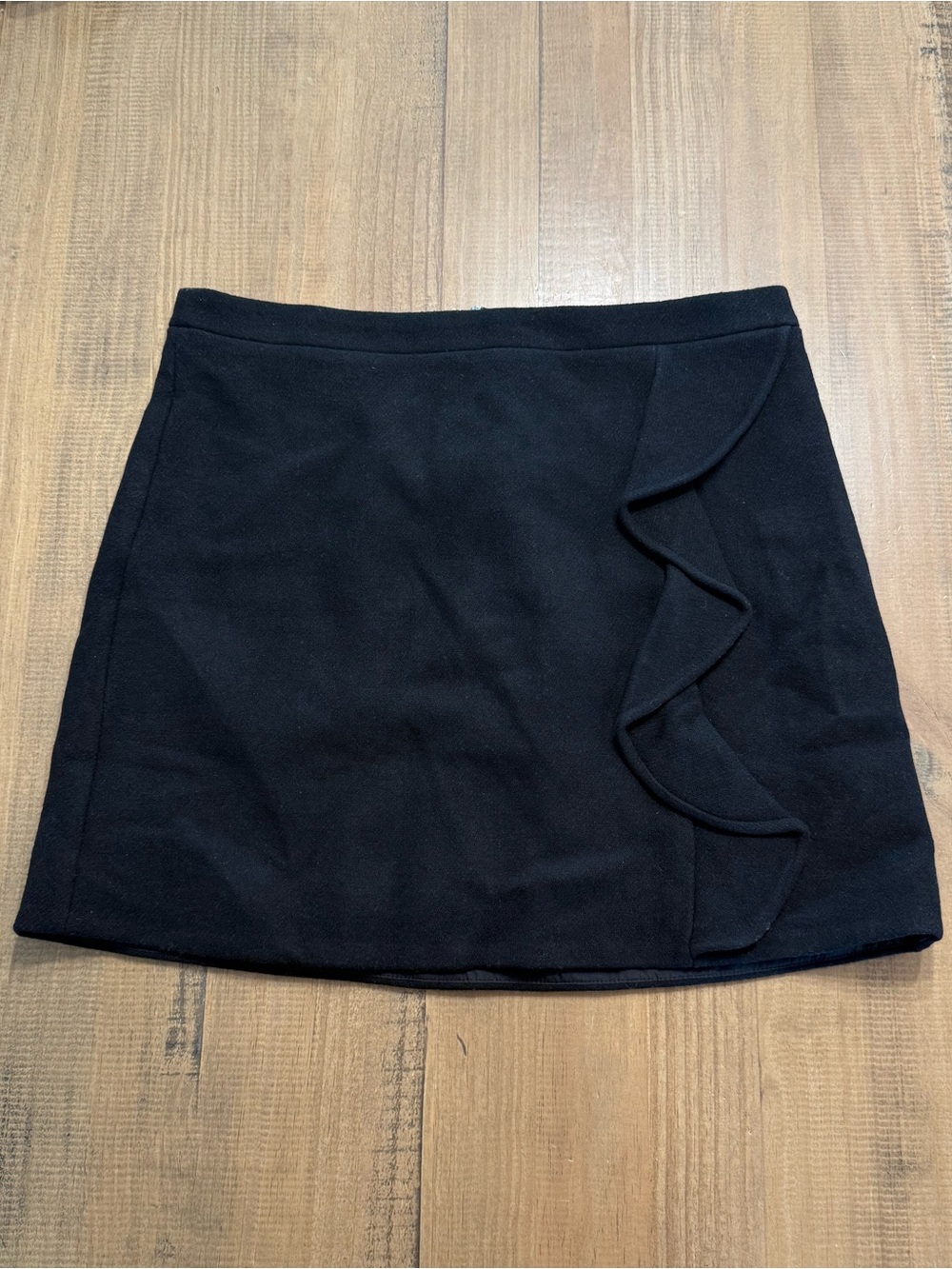 J. Crew Mercantile Black Skirt with Side Ruffle